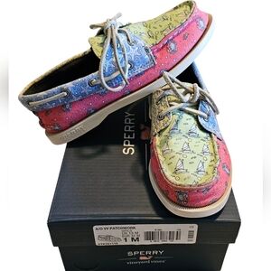 Sperry X Vineyard Vines Boat Shoes A/O Deck Shoes Patchwork Little Kid's Size 1